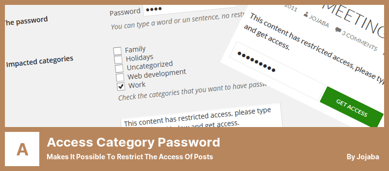 Access Category Password Plugin - Makes It Possible to Restrict The Access of Posts