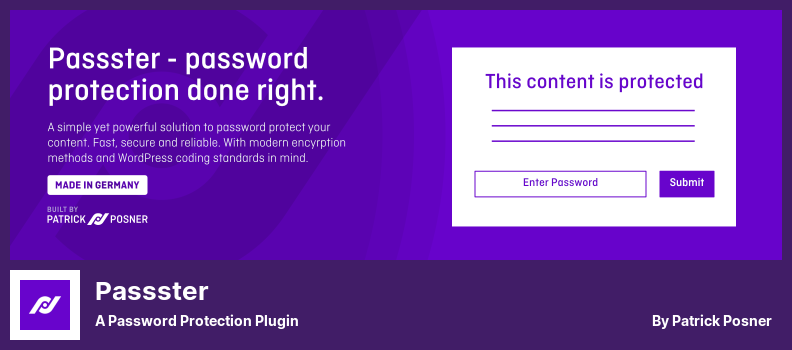 Passster Plugin - A Password Protection Plugin