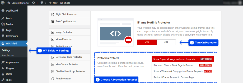1 Setting Up iFrame Hotlink Protector