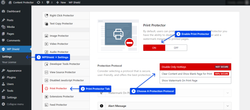 1 setting up print protector