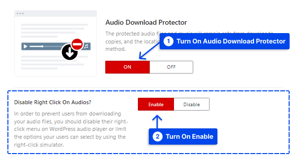 2 Disable right click on audio