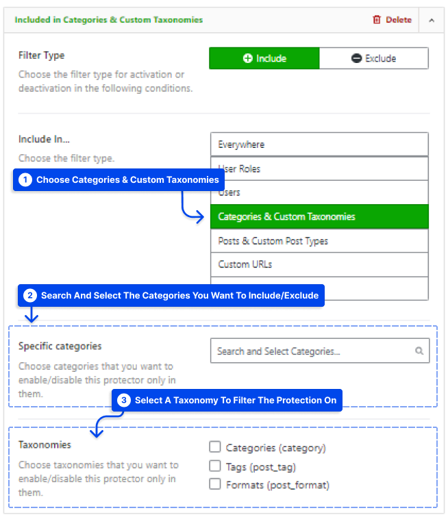 4 filter by a categories and custom