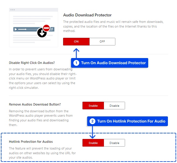 5 Hotlink Protection for Audios