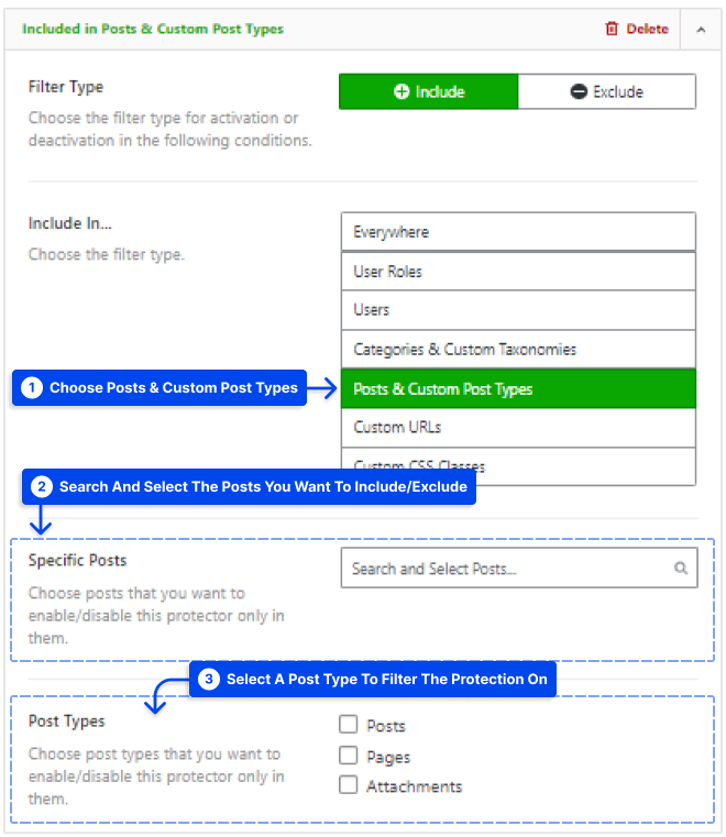 5 filter by a posts custom post types