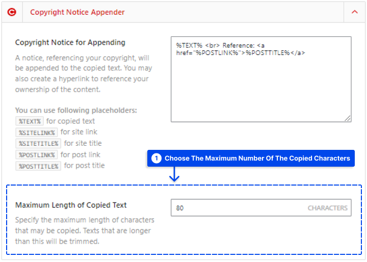 6 limit copied charagter length