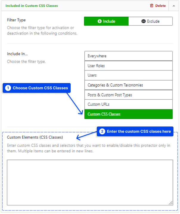 9 filter by custom css classes